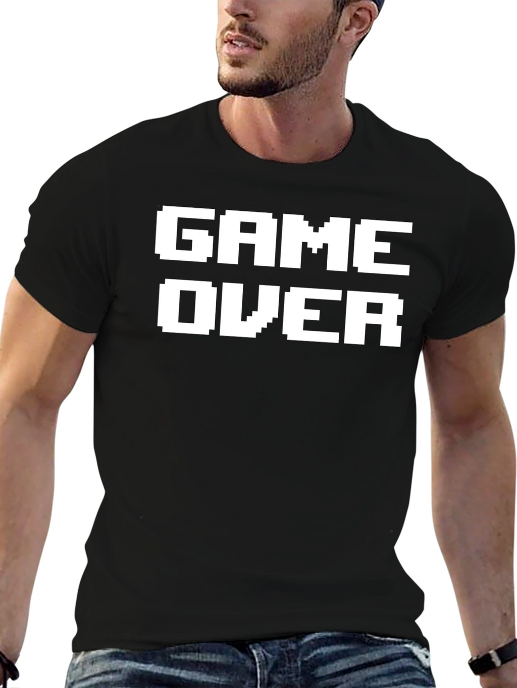 Game Over Pixelated Graphic T-Shirt