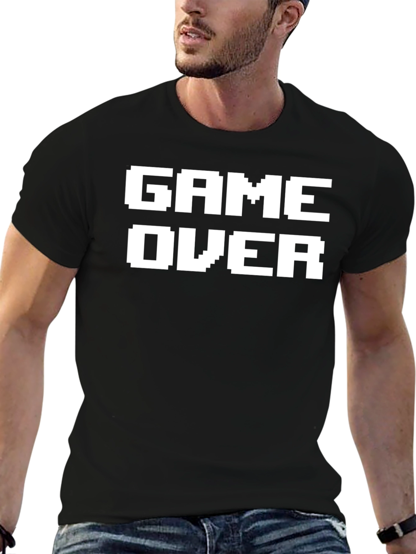 Game Over Pixelated Graphic T-Shirt