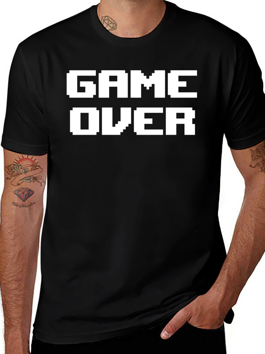 Game Over Pixelated Graphic T-Shirt