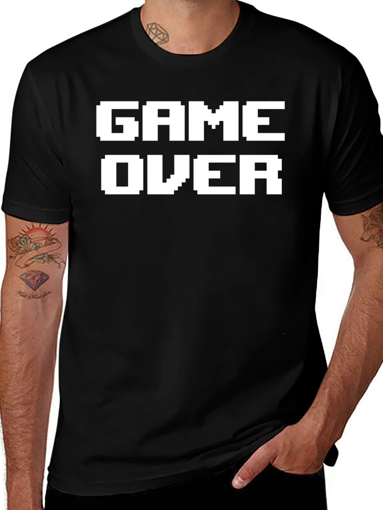 Game Over Pixelated Graphic T-Shirt