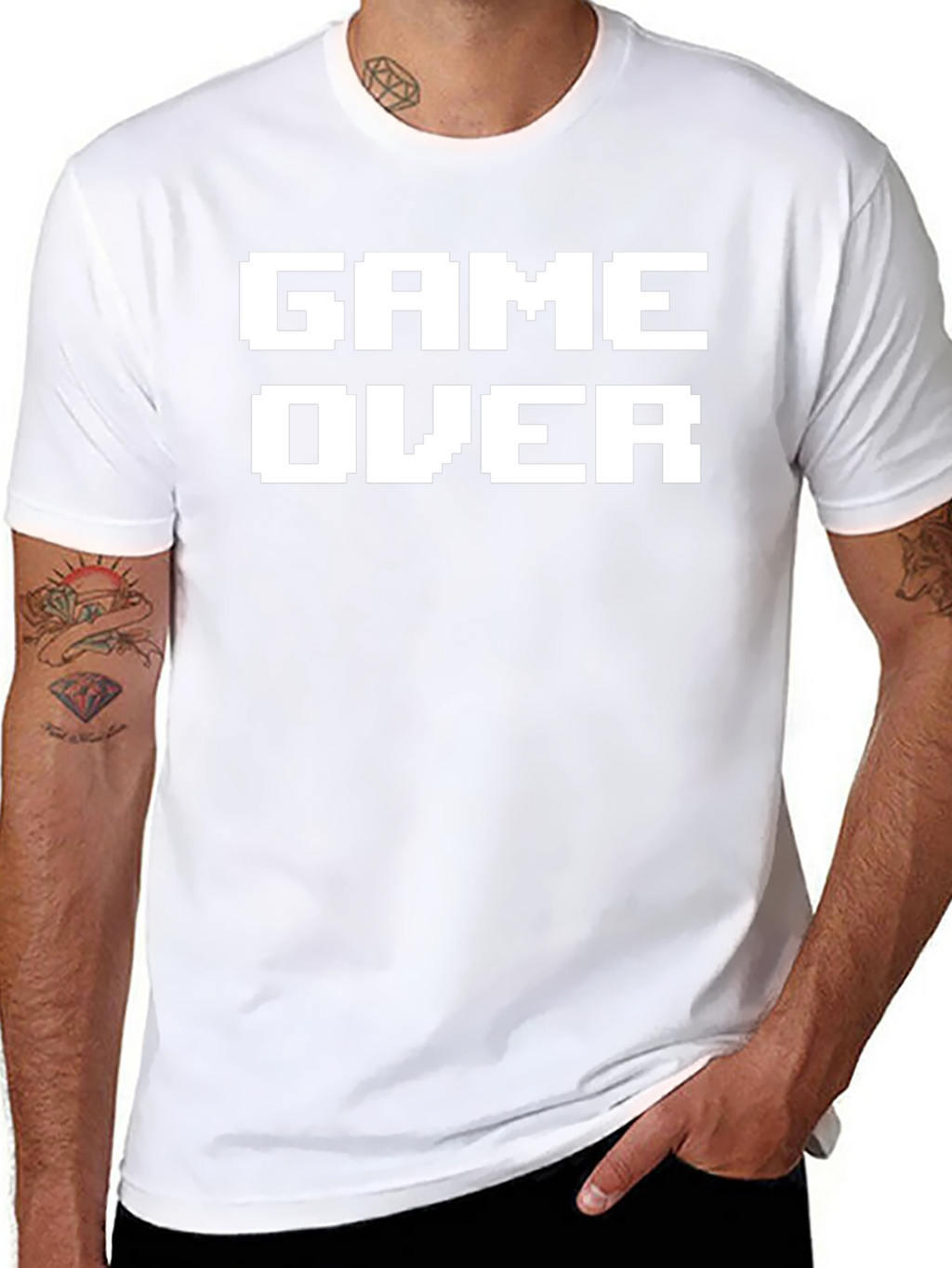 Game Over Pixelated Graphic T-Shirt
