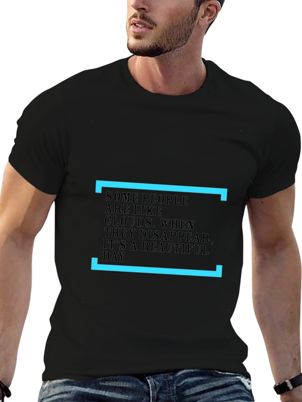 Inspirational Cloud T-Shirt - Black