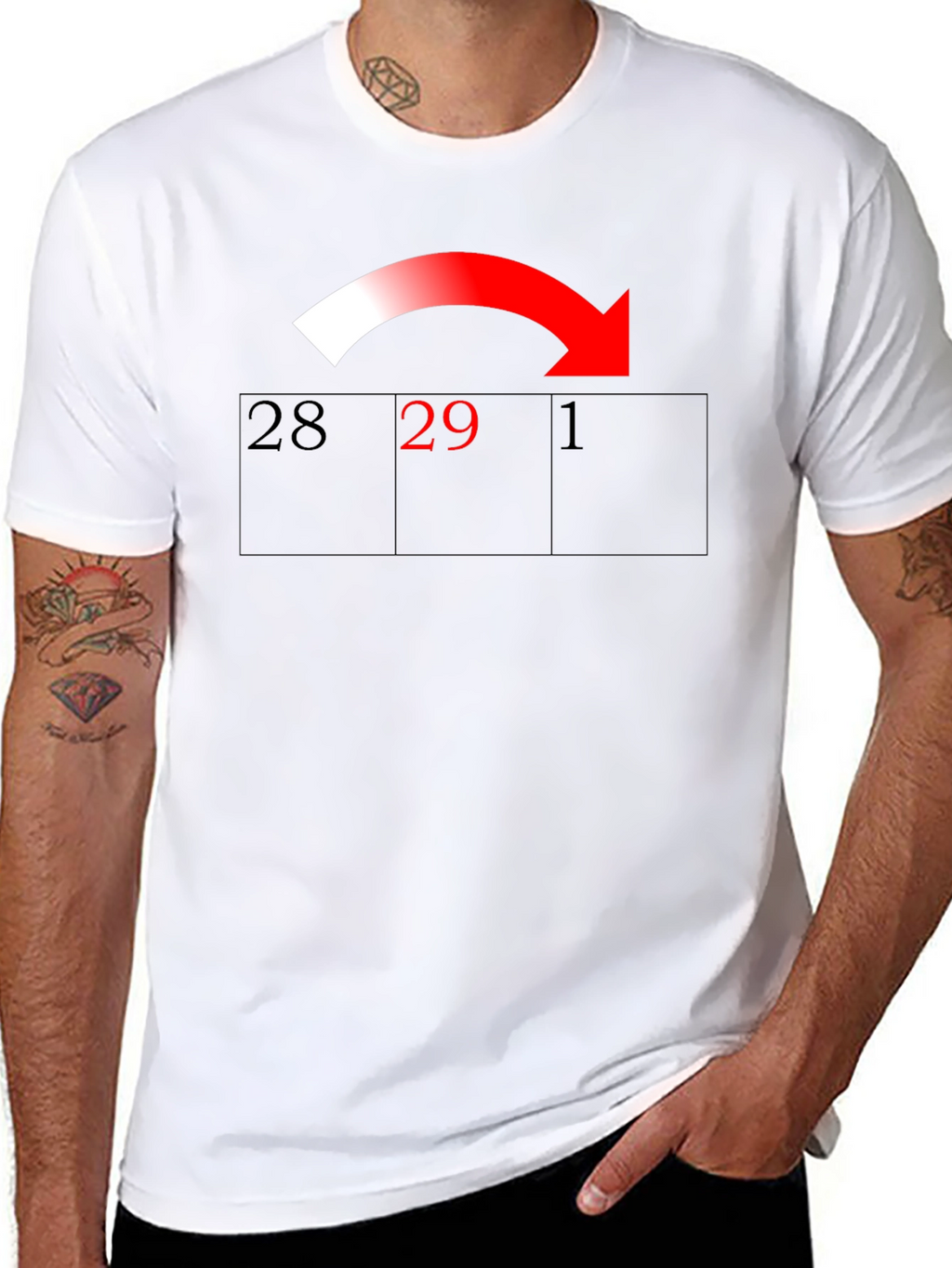 Leap Year T-Shirt Calendar Arrow Design