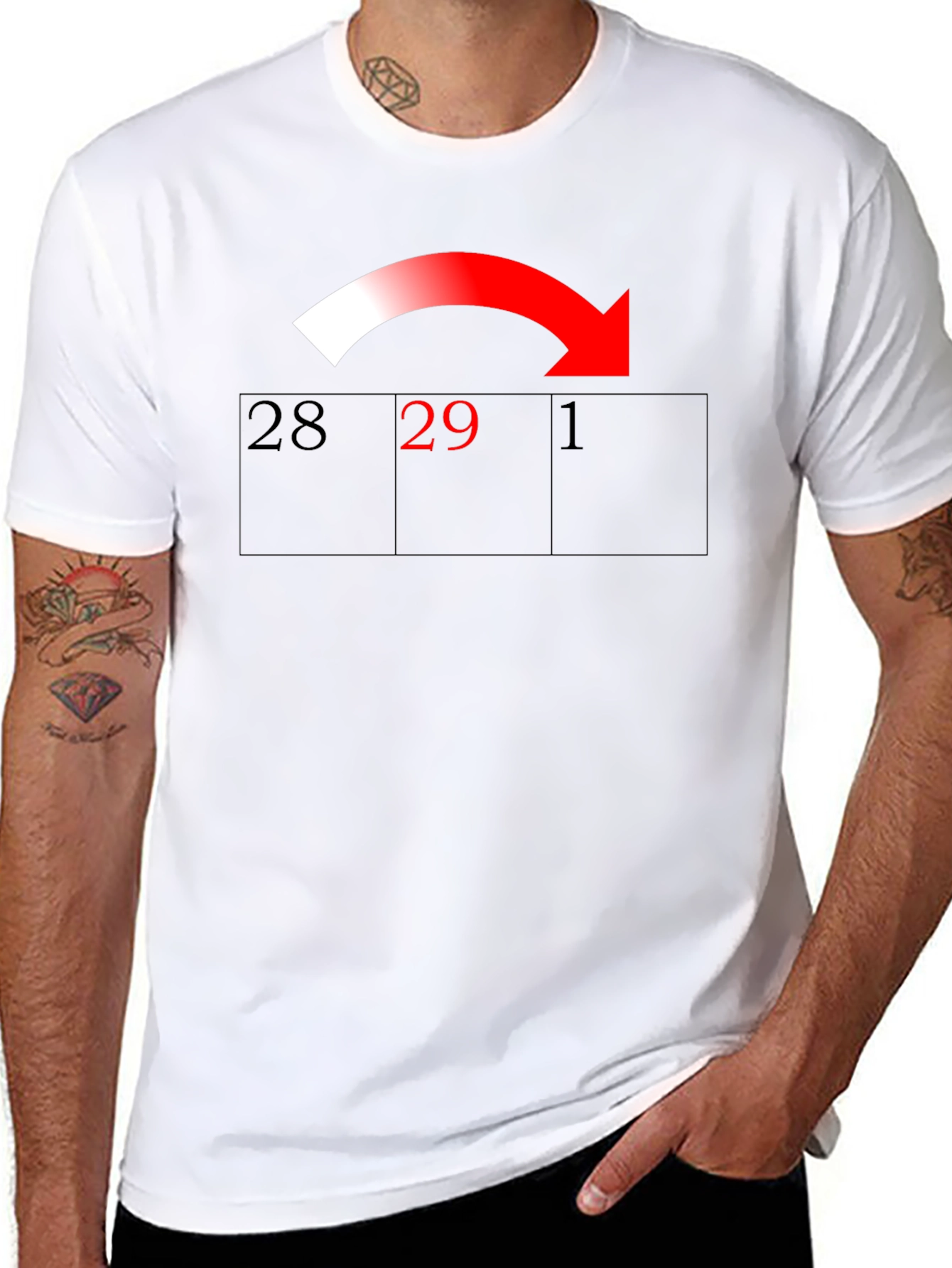 Leap Year T-Shirt Calendar Arrow Design
