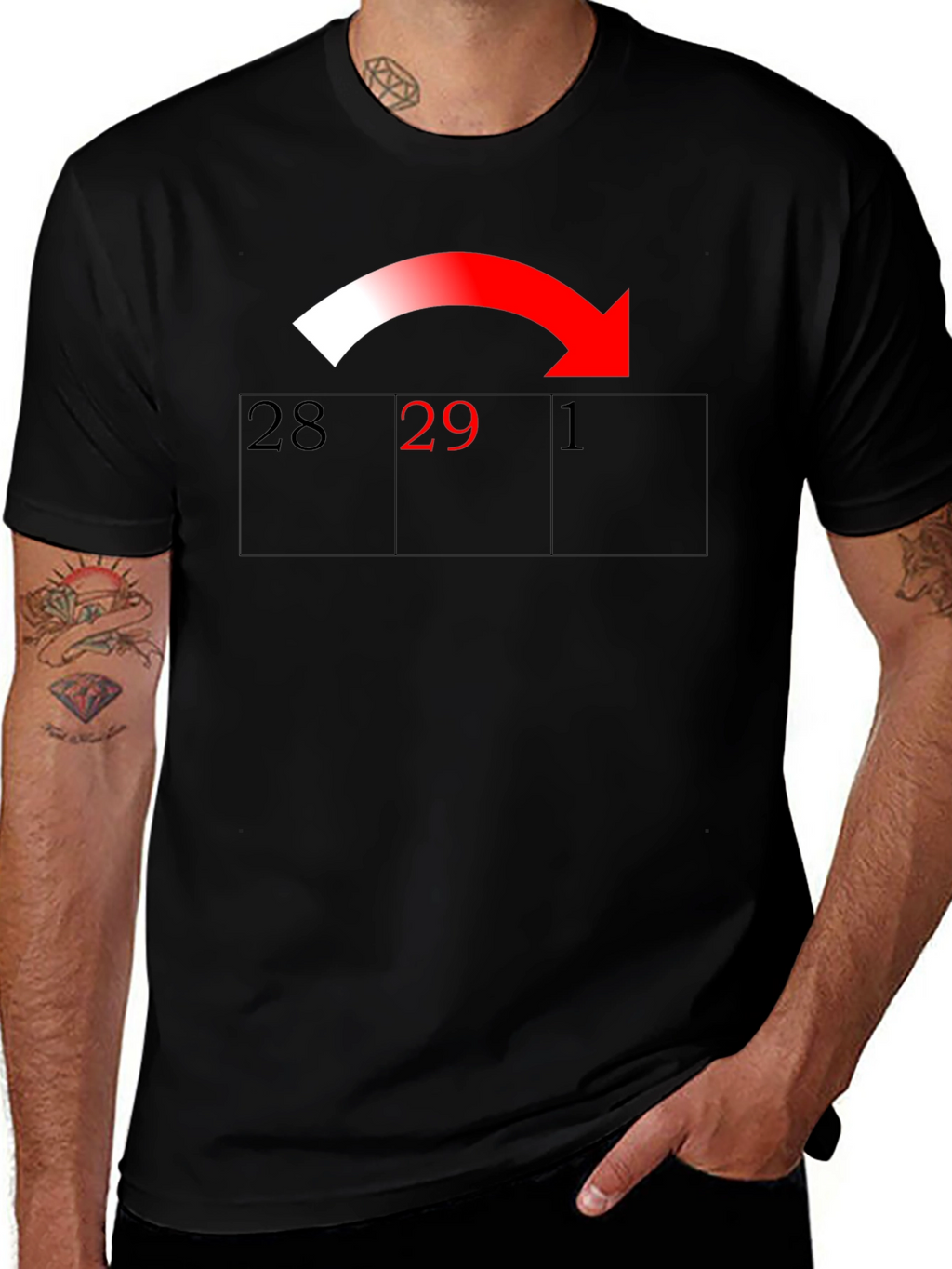 Leap Year T-Shirt Calendar Arrow Design