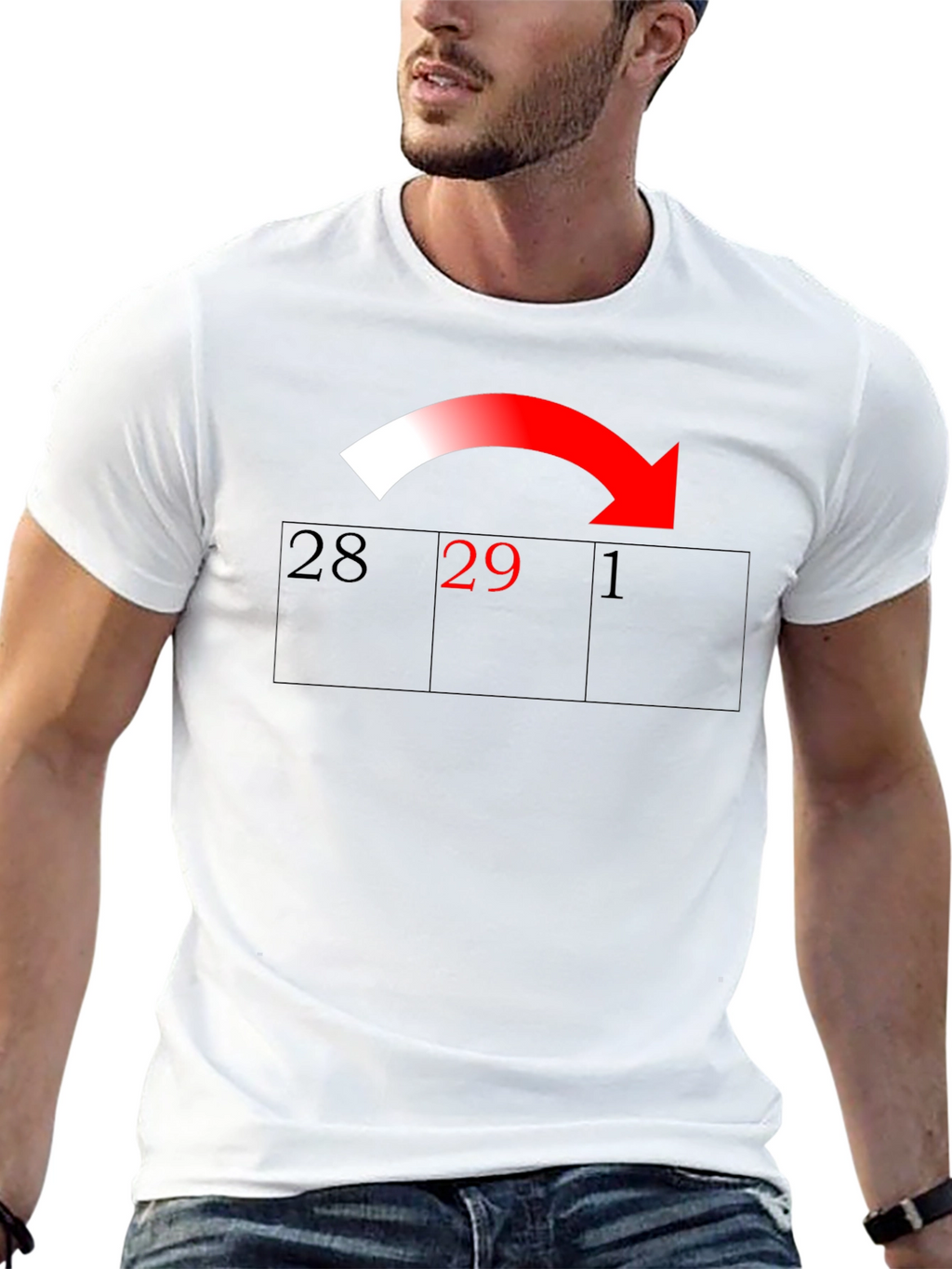 Leap Year T-Shirt Calendar Arrow Design