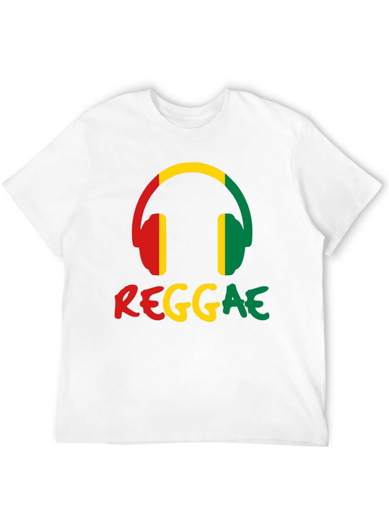 Reggae Music Headphones Graphic Tee - Black Cotton