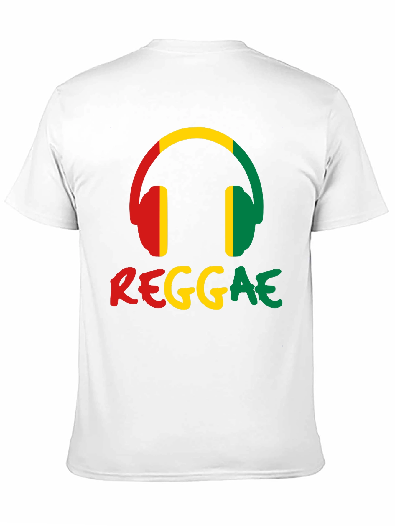 Reggae Music Headphones Graphic Tee - Black Cotton