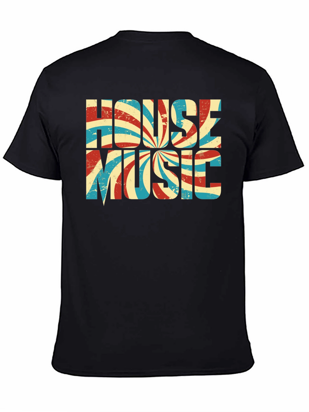 Retro House Music Graphic Tee - Black