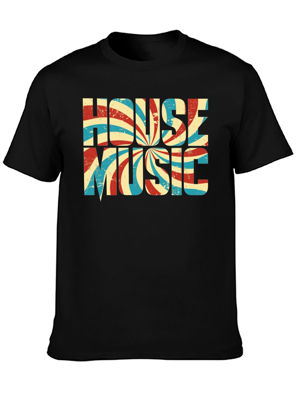 Retro House Music Graphic Tee - Black