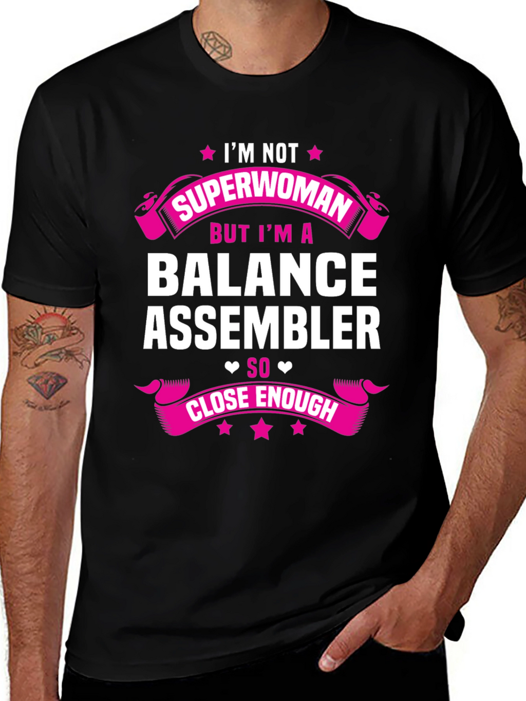 Balance Assembler Superwoman T-Shirt Funny Job Tee