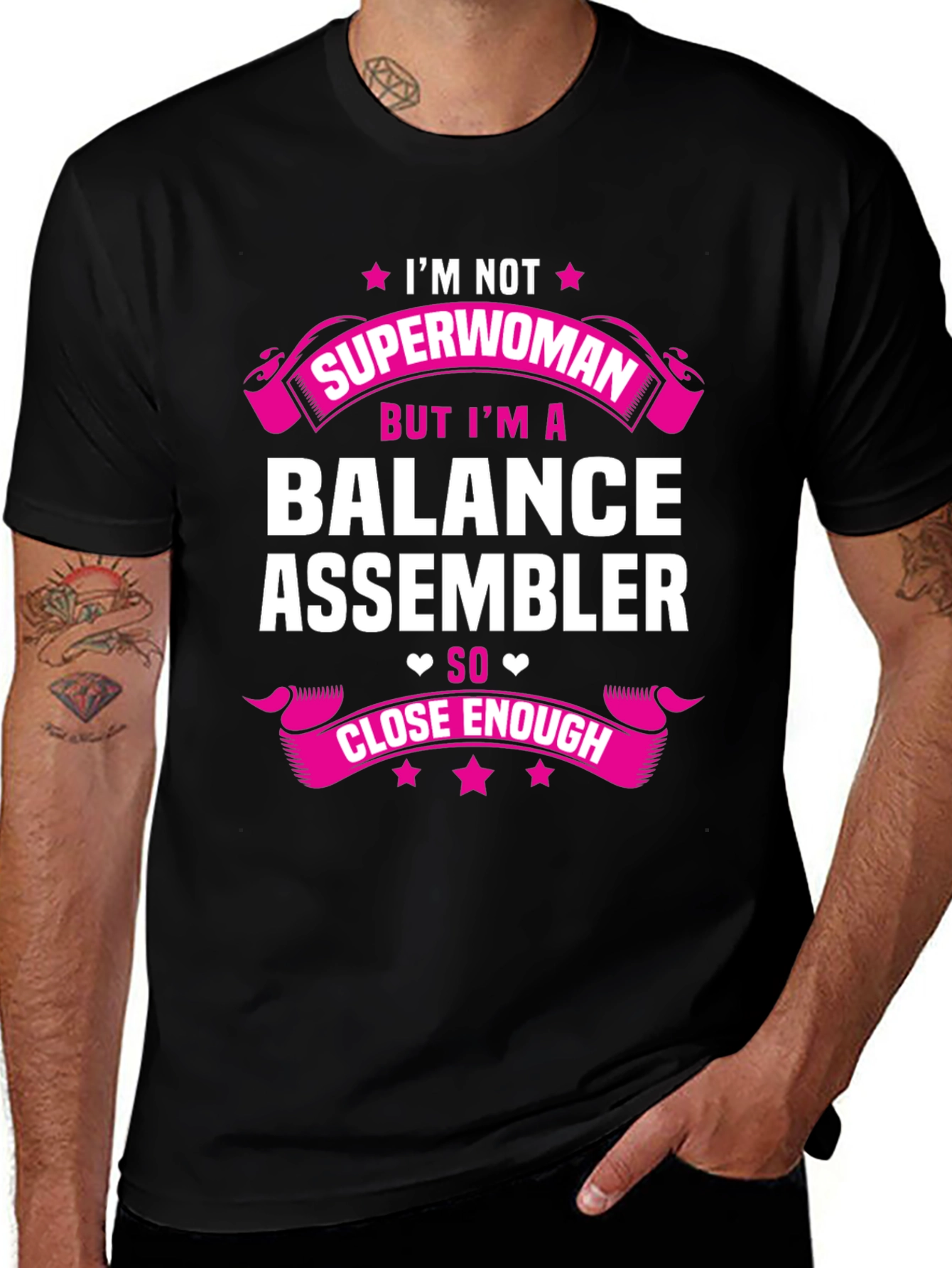 Balance Assembler Superwoman T-Shirt Funny Job Tee
