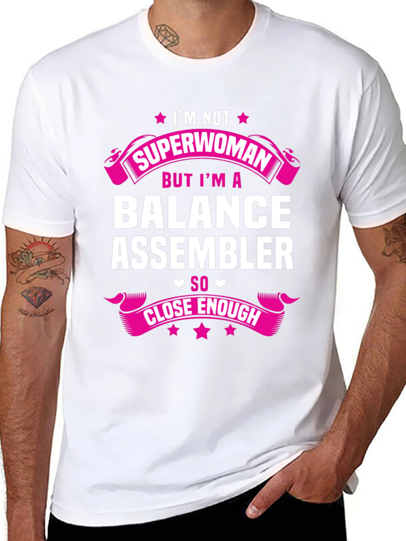 Balance Assembler Superwoman T-Shirt Funny Job Tee