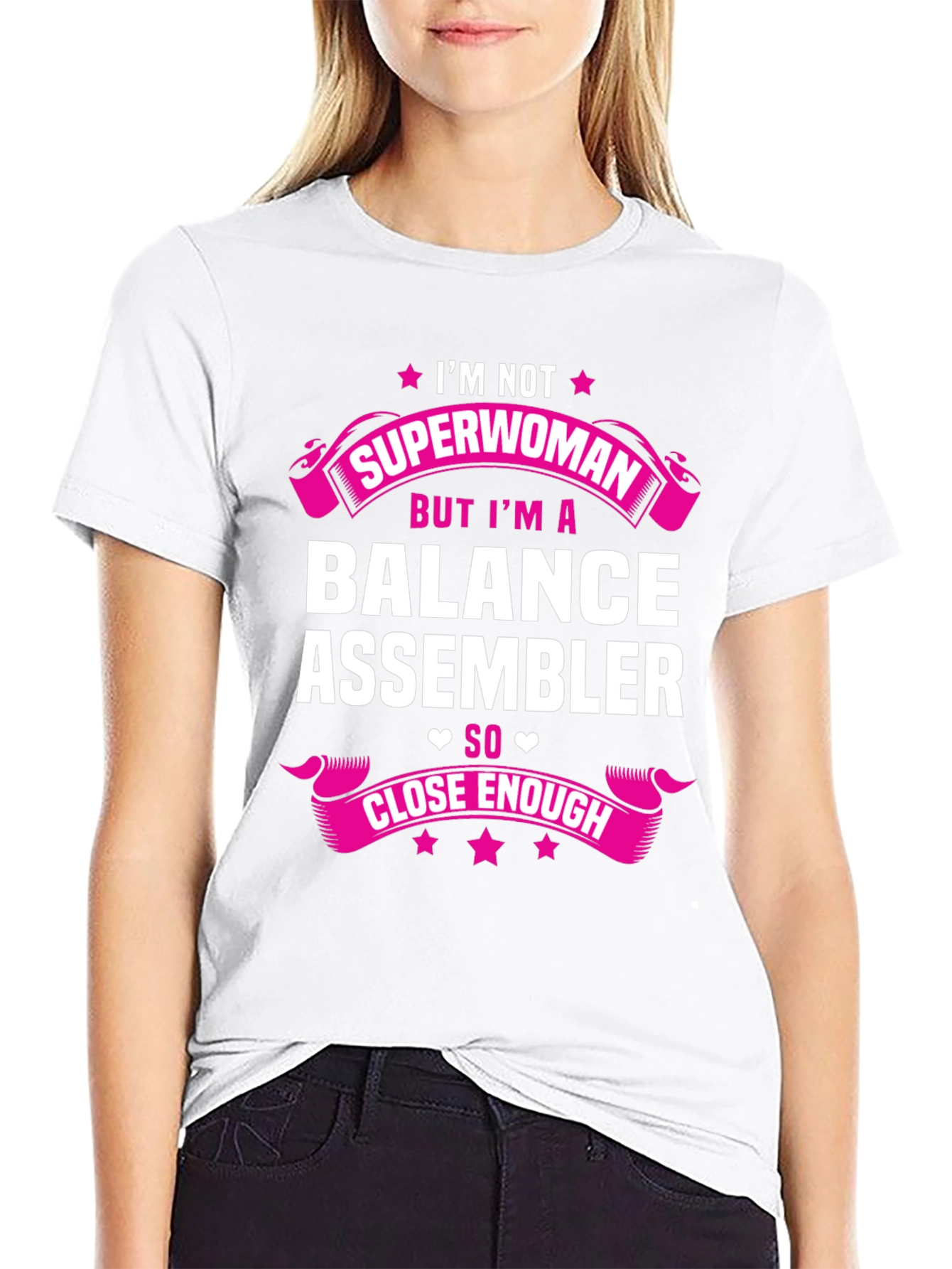 Balance Assembler Superwoman T-Shirt Funny Job Tee