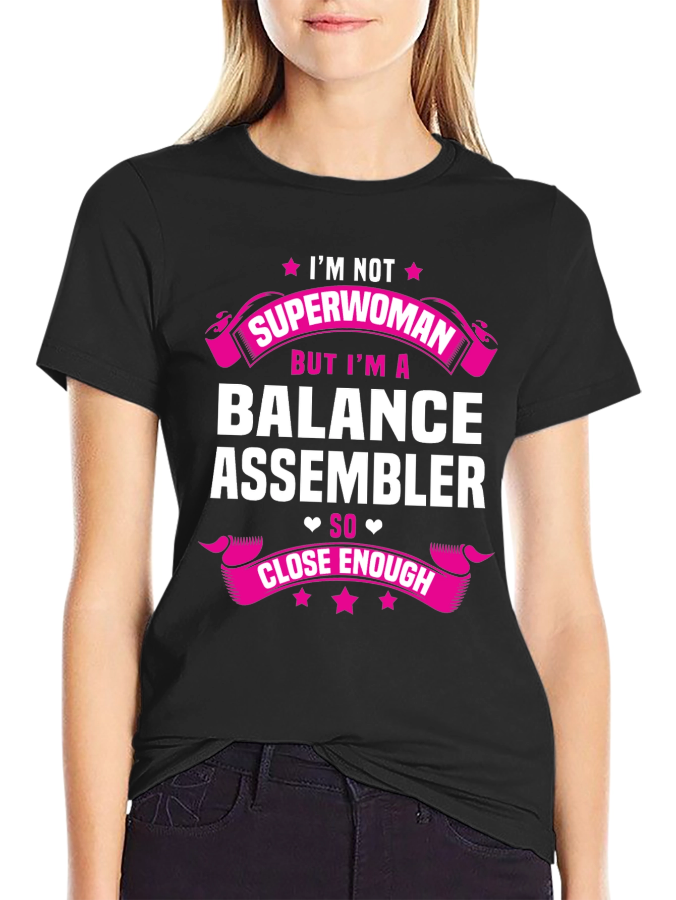 Balance Assembler Superwoman T-Shirt Funny Job Tee