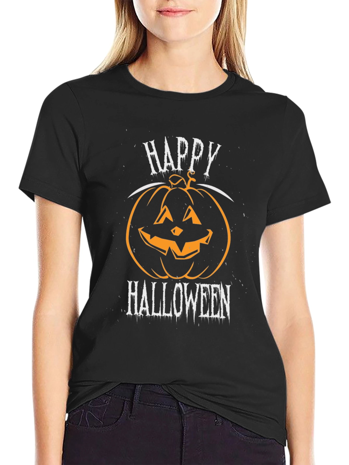 Happy Halloween Pumpkin Graphic T-Shirt