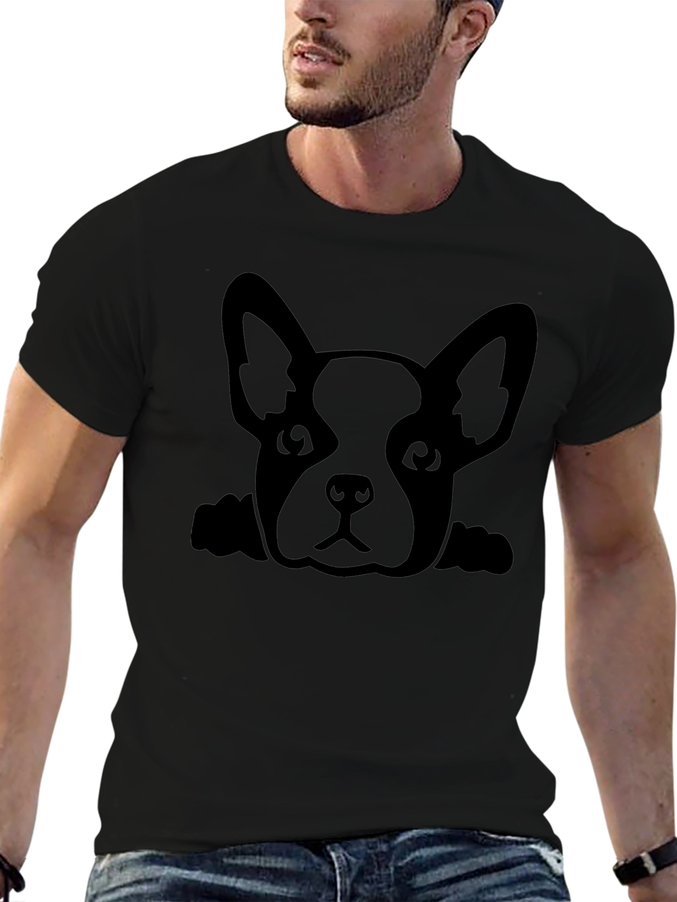Dog Graphic Black T-Shirt