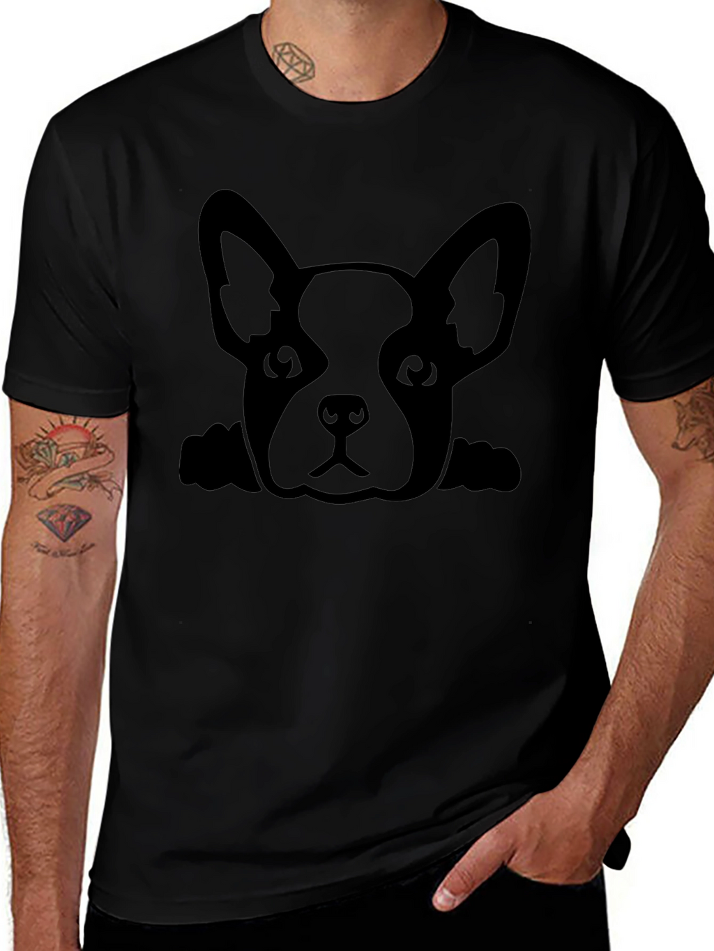 Dog Graphic Black T-Shirt