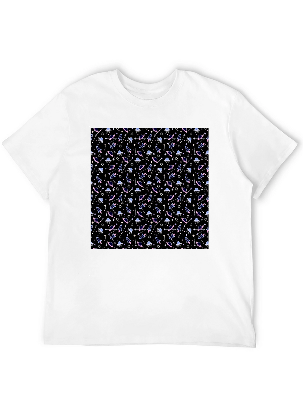 Galaxy Print Black T-Shirt - Sci-Fi Style
