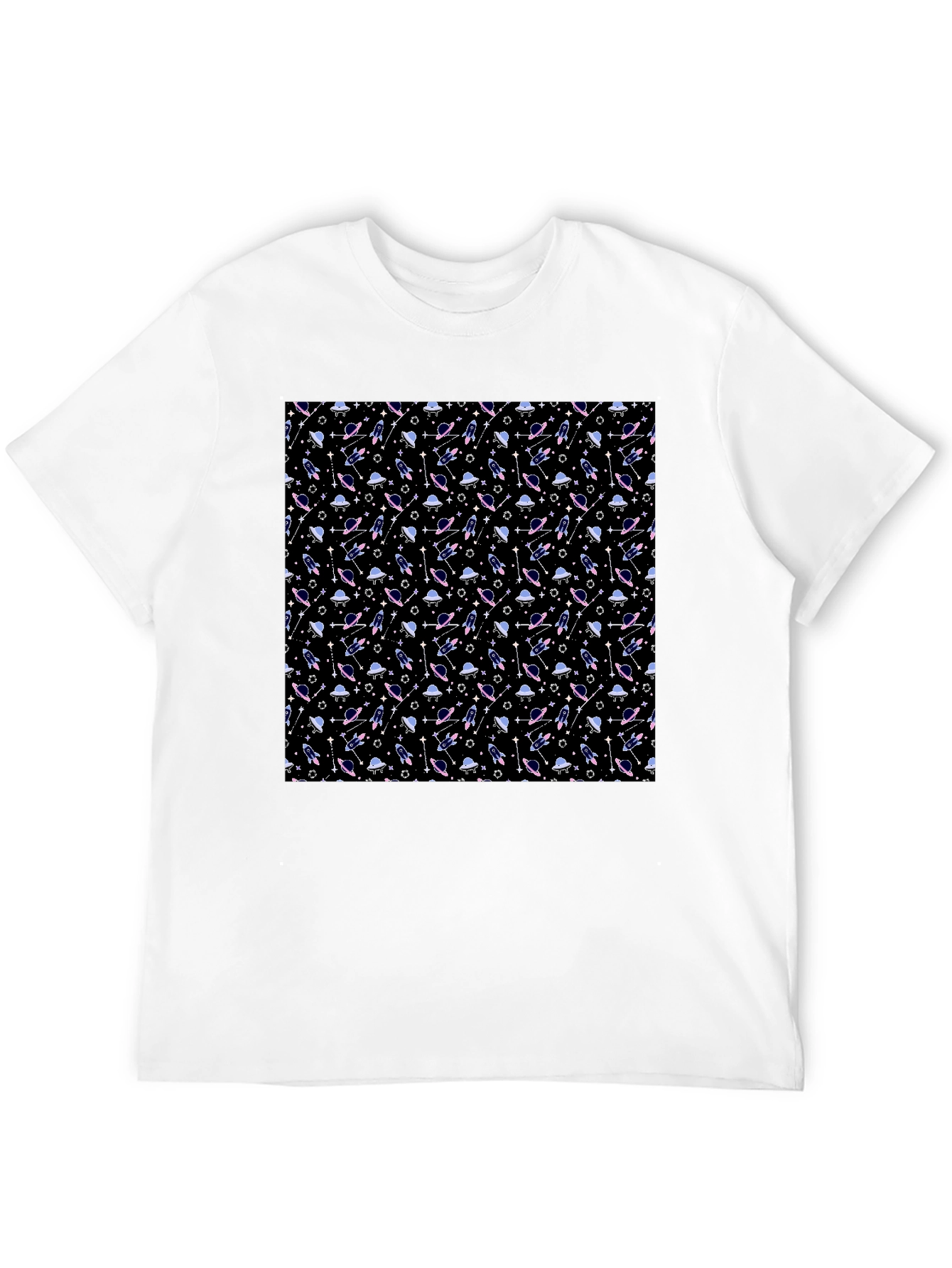 Galaxy Print Black T-Shirt - Sci-Fi Style
