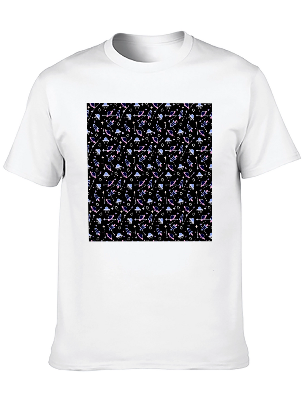 Galaxy Print Black T-Shirt - Sci-Fi Style