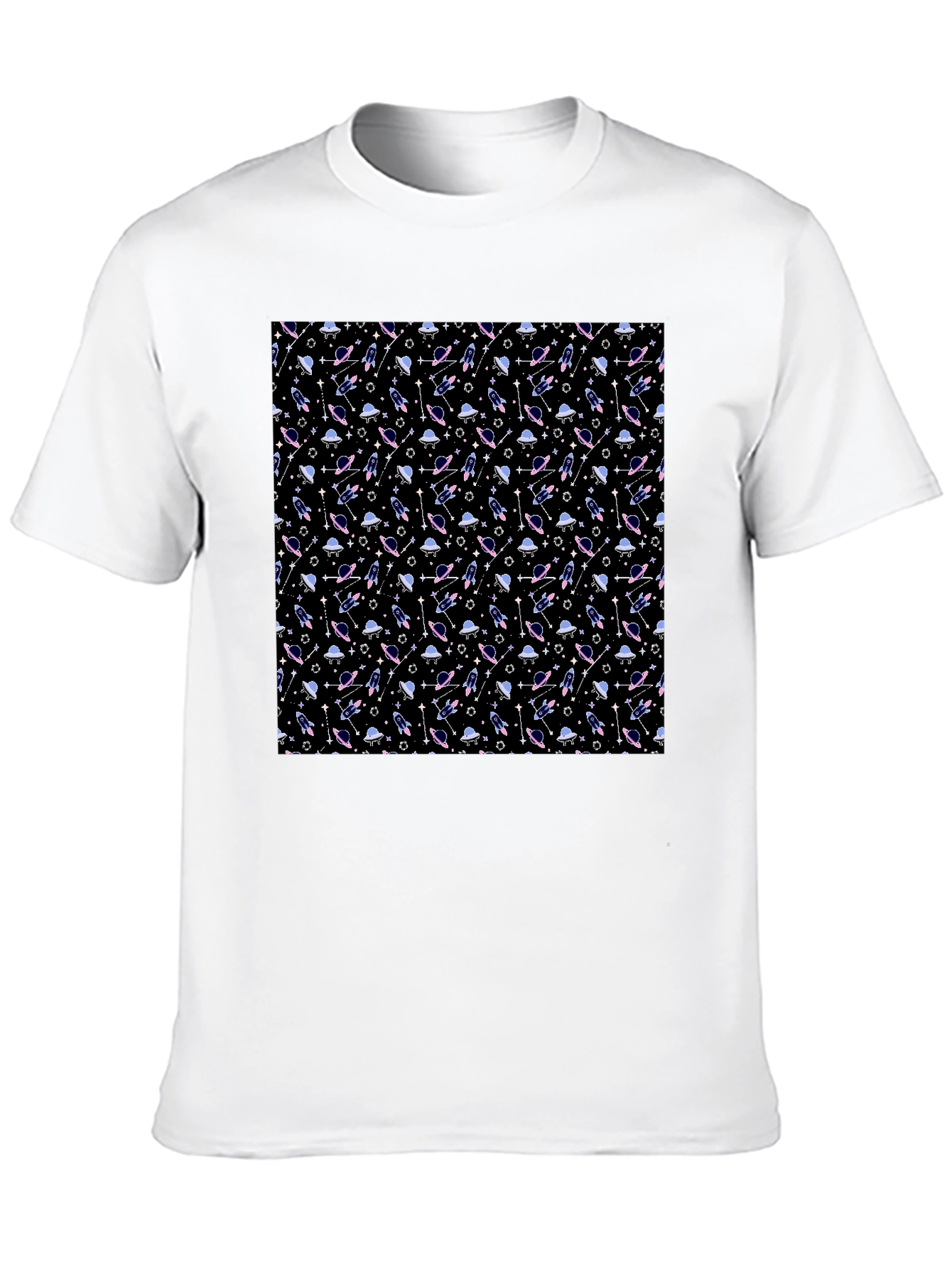 Galaxy Print Black T-Shirt - Sci-Fi Style