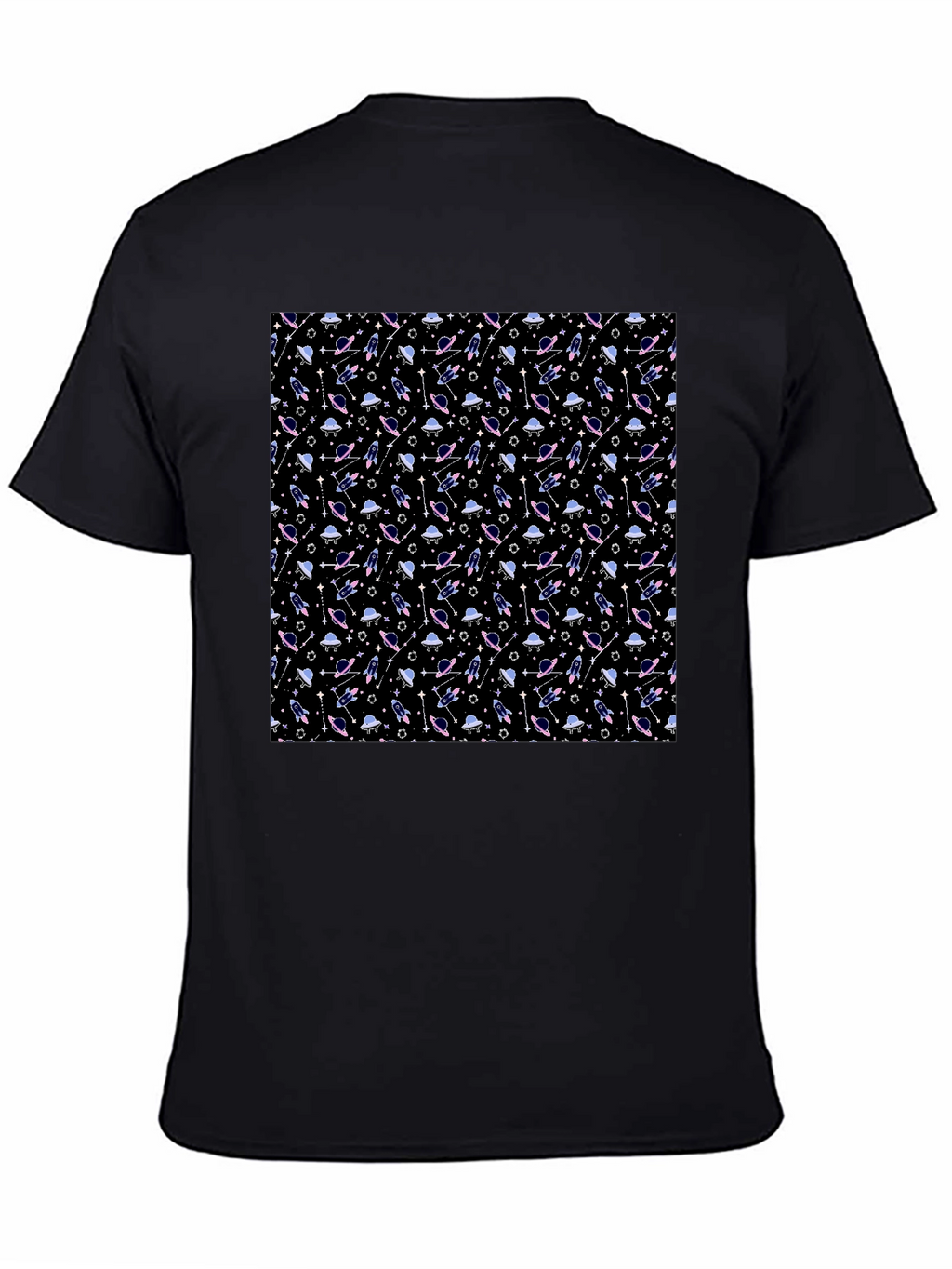 Galaxy Print Black T-Shirt - Sci-Fi Style