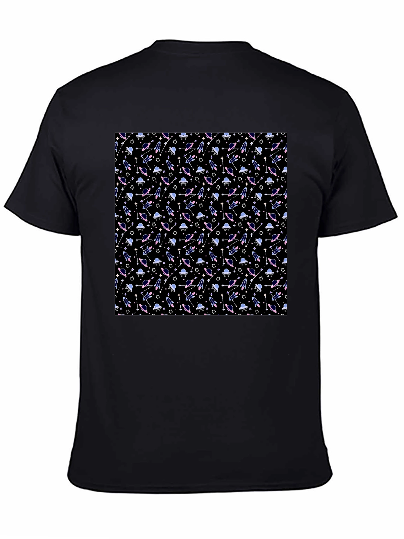 Galaxy Print Black T-Shirt - Sci-Fi Style