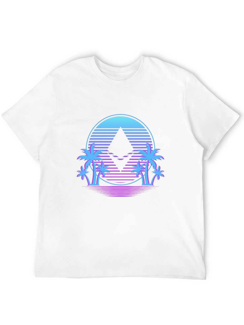Ethereum Crypto Black T-Shirt Palm Tree Design