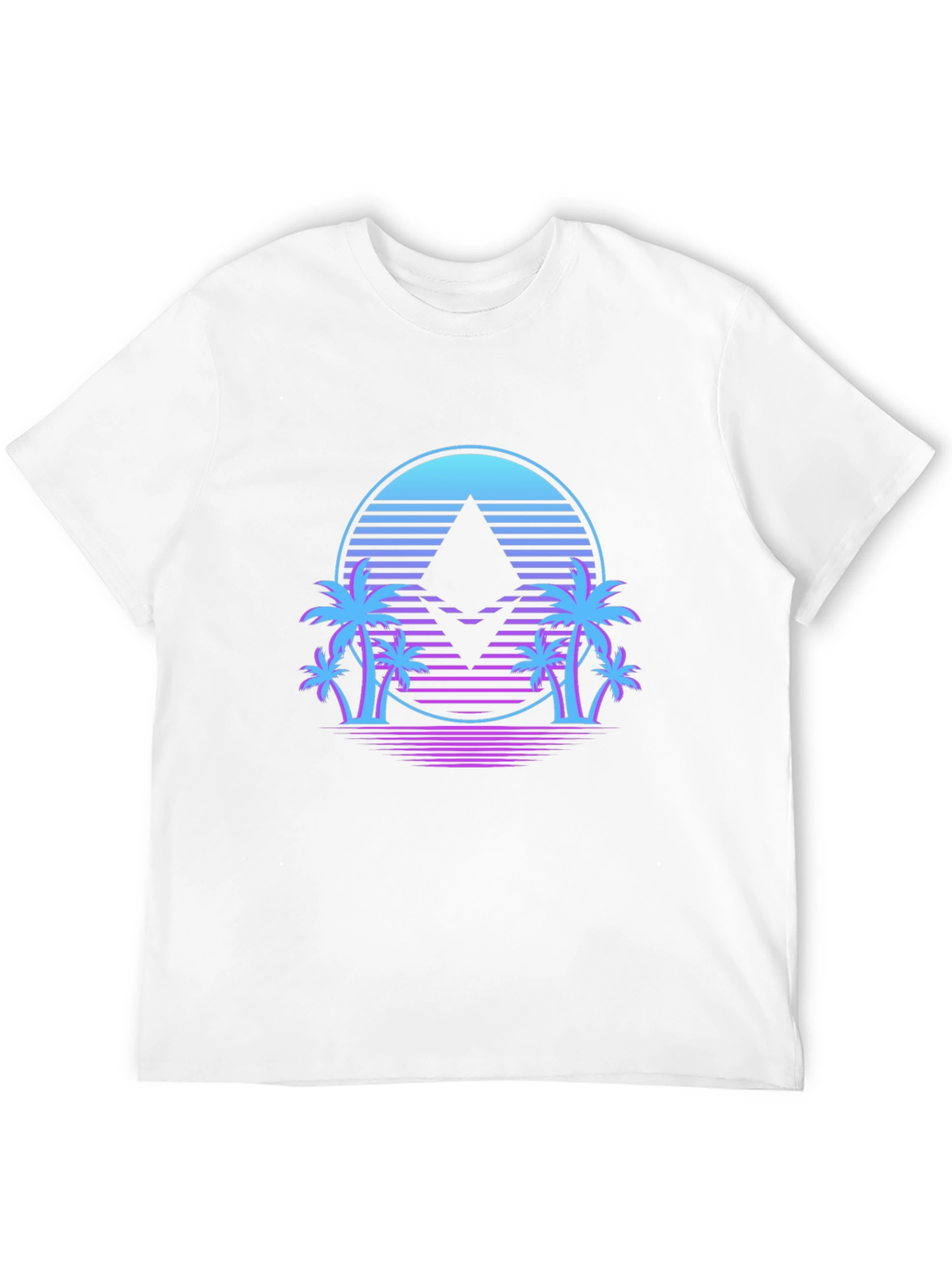Ethereum Crypto Black T-Shirt Palm Tree Design