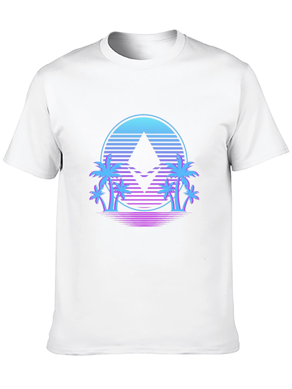 Ethereum Crypto Black T-Shirt Palm Tree Design