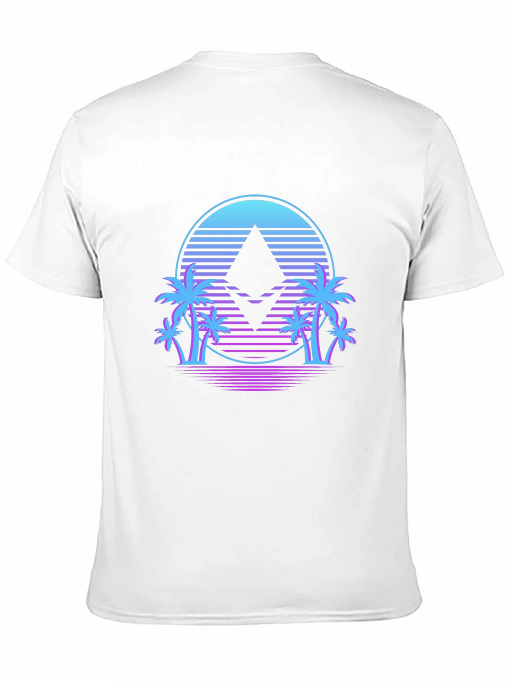 Ethereum Crypto Black T-Shirt Palm Tree Design