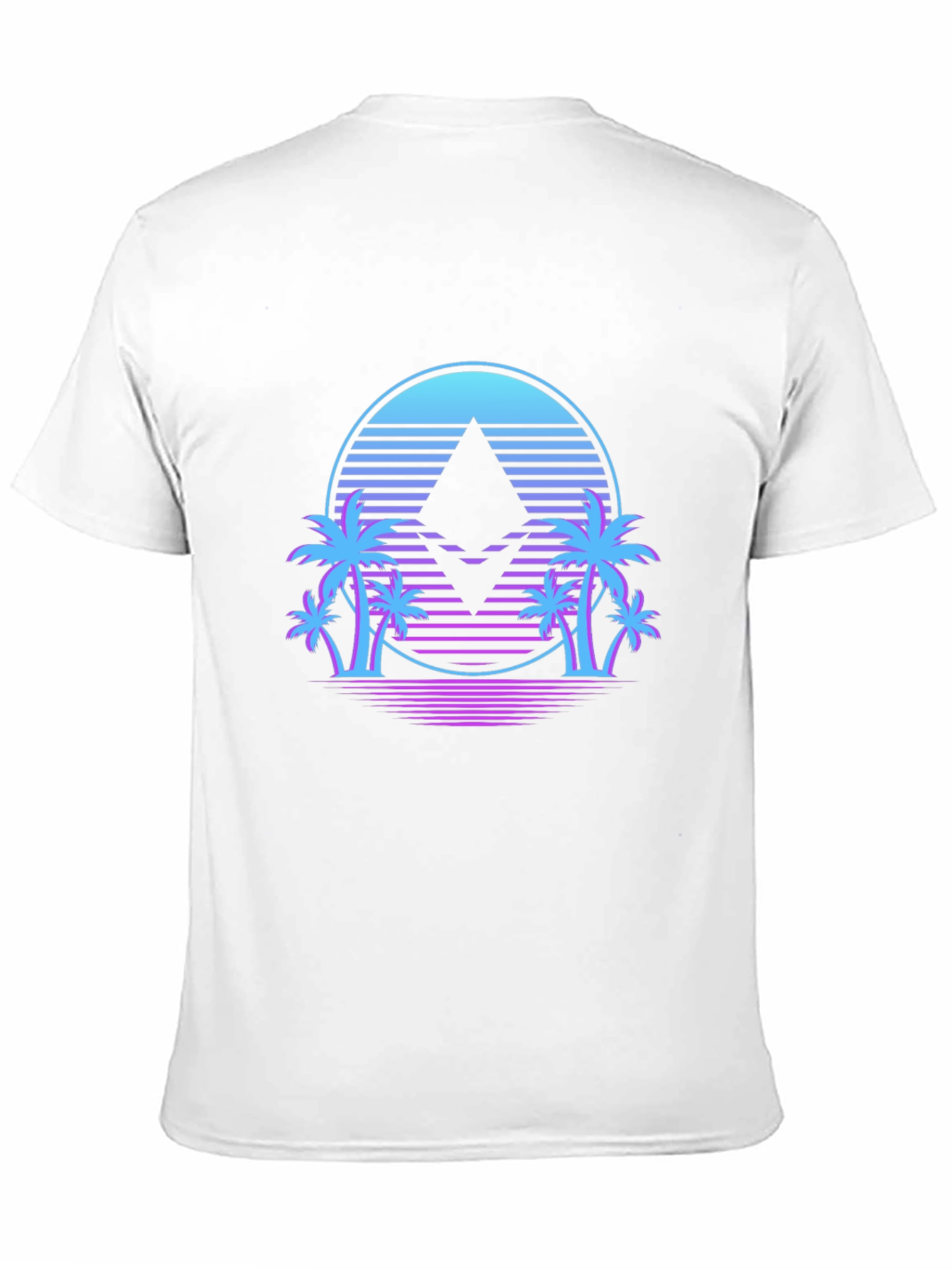 Ethereum Crypto Black T-Shirt Palm Tree Design