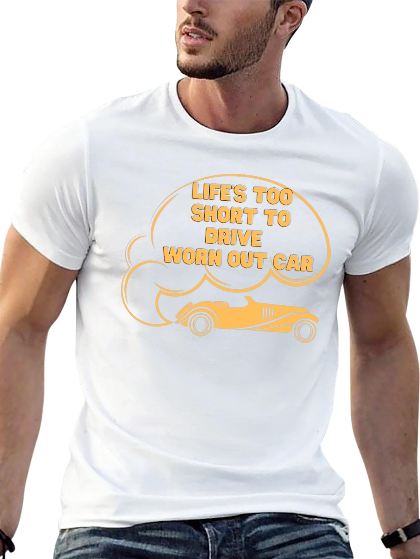Lifes Too Short Car Graphic Tee - Black