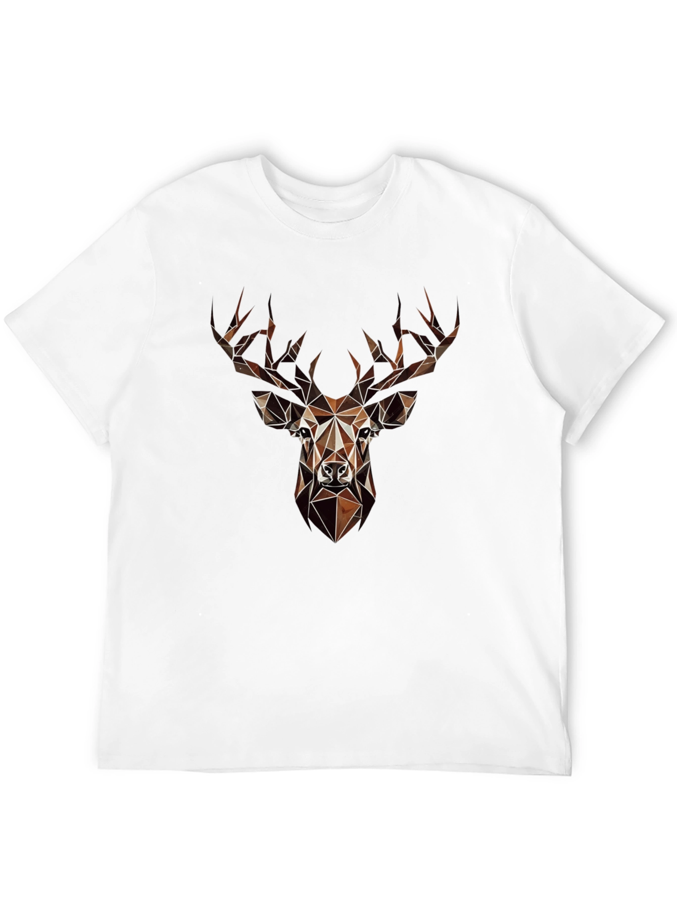 Geometric Deer Graphic Tee - Modern Animal Print Shirt
