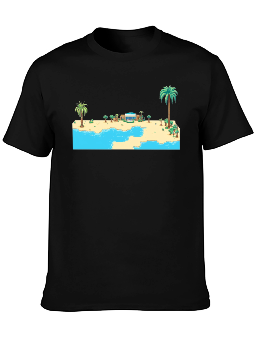 Retro Beach Pixel Art Graphic Tee