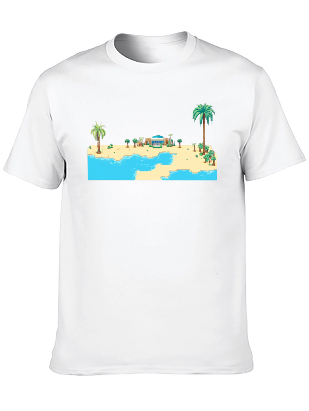 Retro Beach Pixel Art Graphic Tee