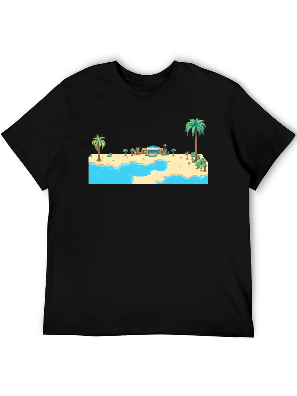 Retro Beach Pixel Art Graphic Tee