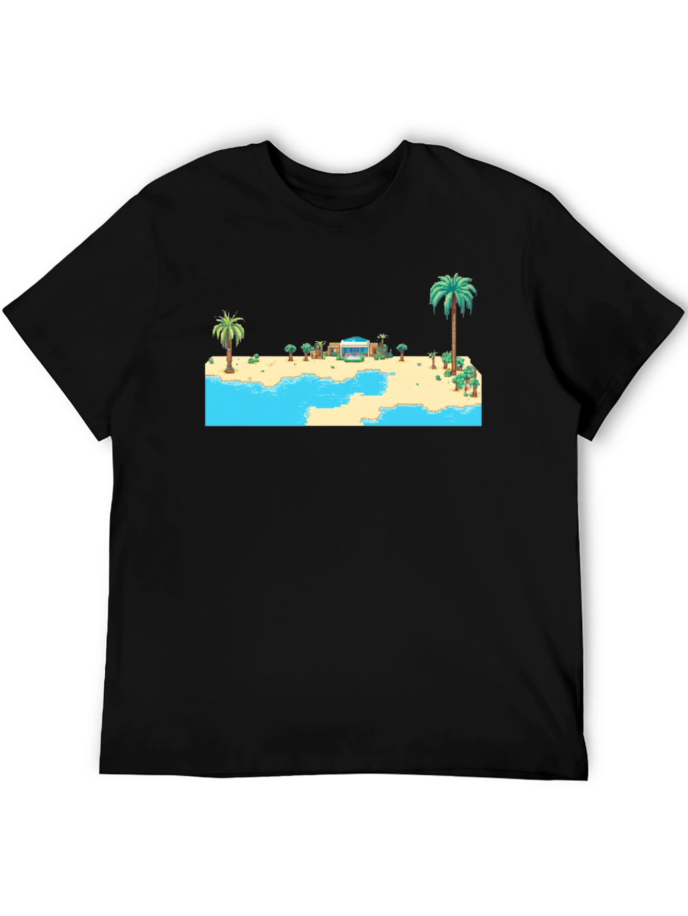 Retro Beach Pixel Art Graphic Tee