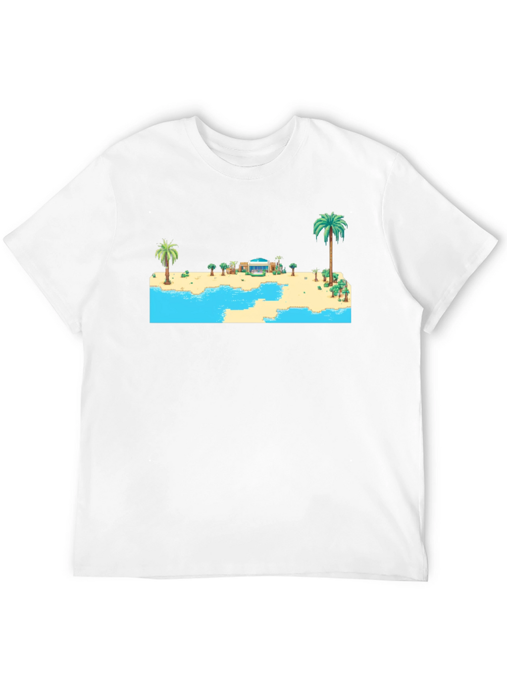Retro Beach Pixel Art Graphic Tee