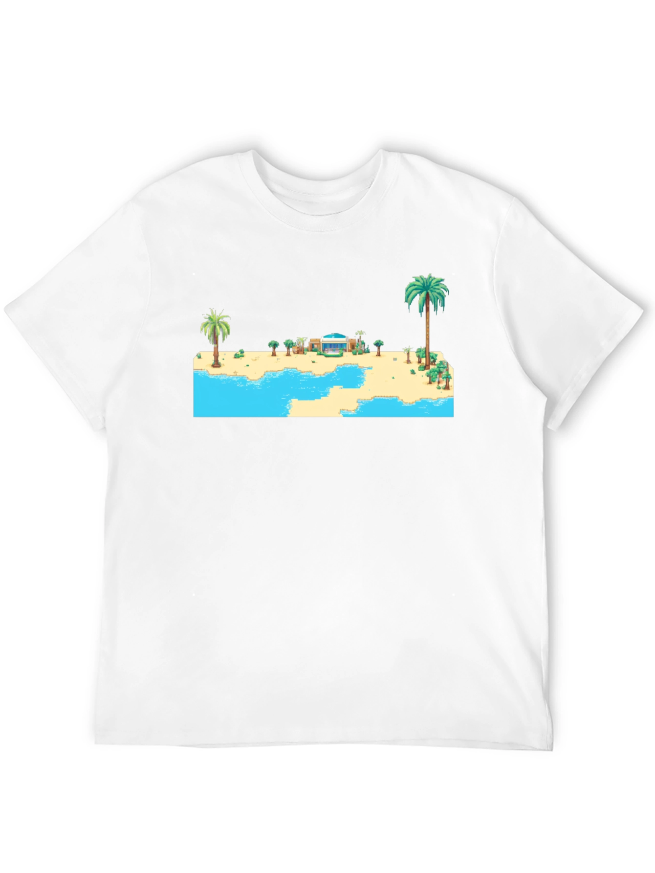 Retro Beach Pixel Art Graphic Tee