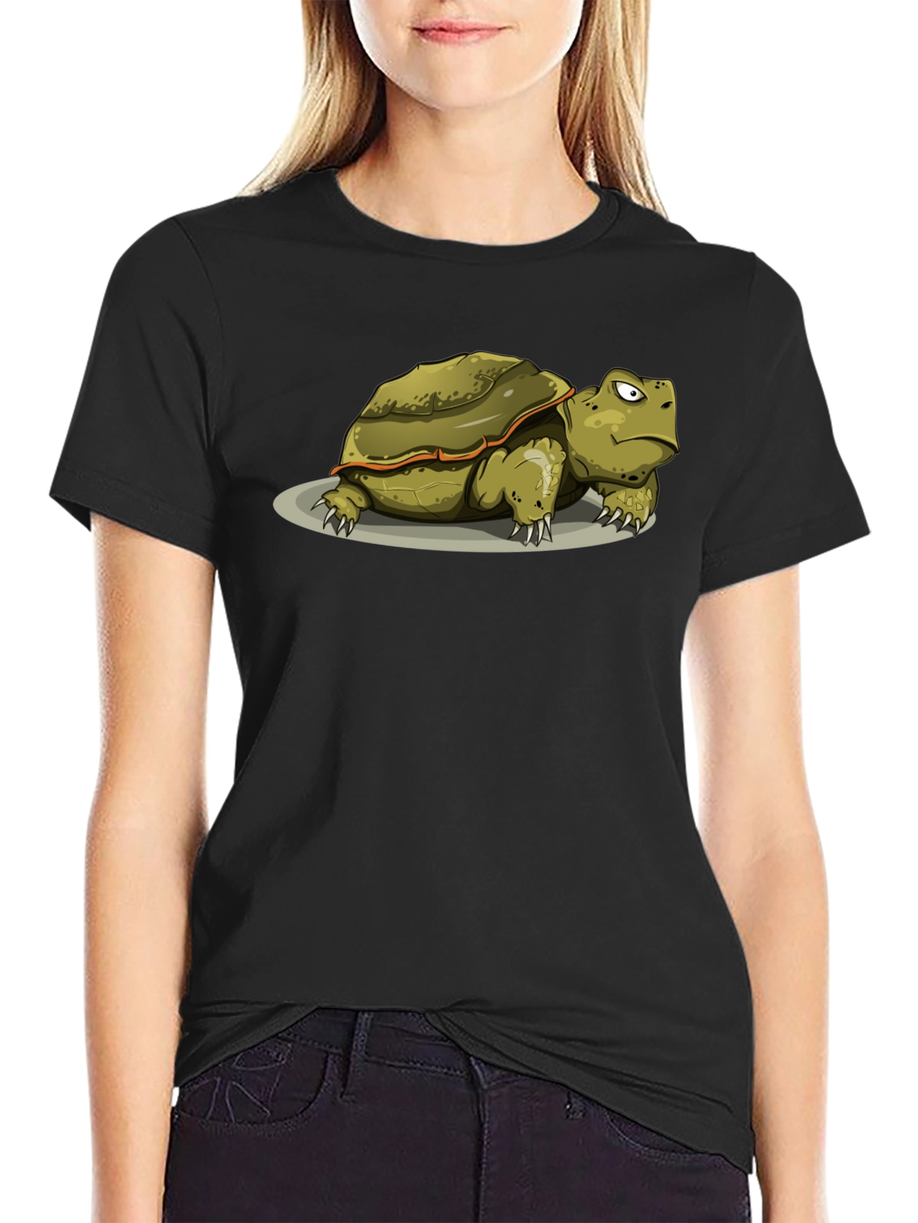 Grumpy Turtle Graphic Tee - Black Cotton T-Shirt