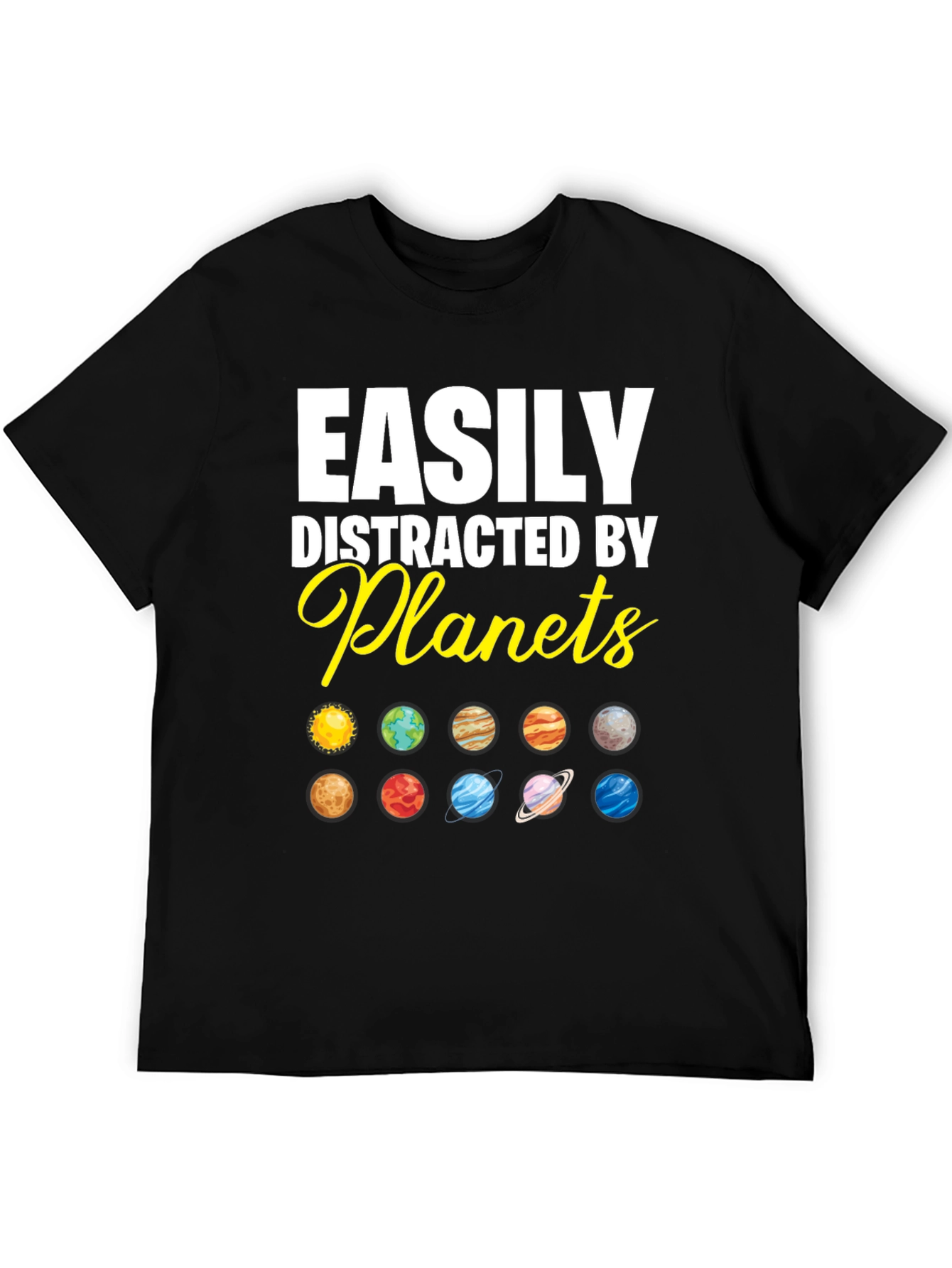 Easily Distracted by Planets Graphic T-Shirt