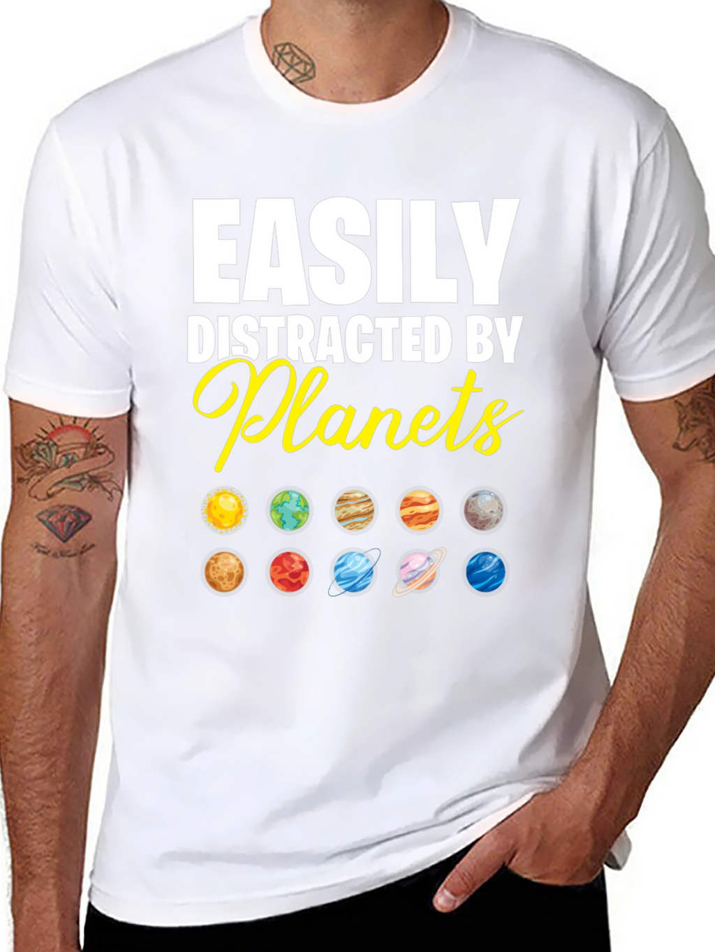 Easily Distracted by Planets Graphic T-Shirt