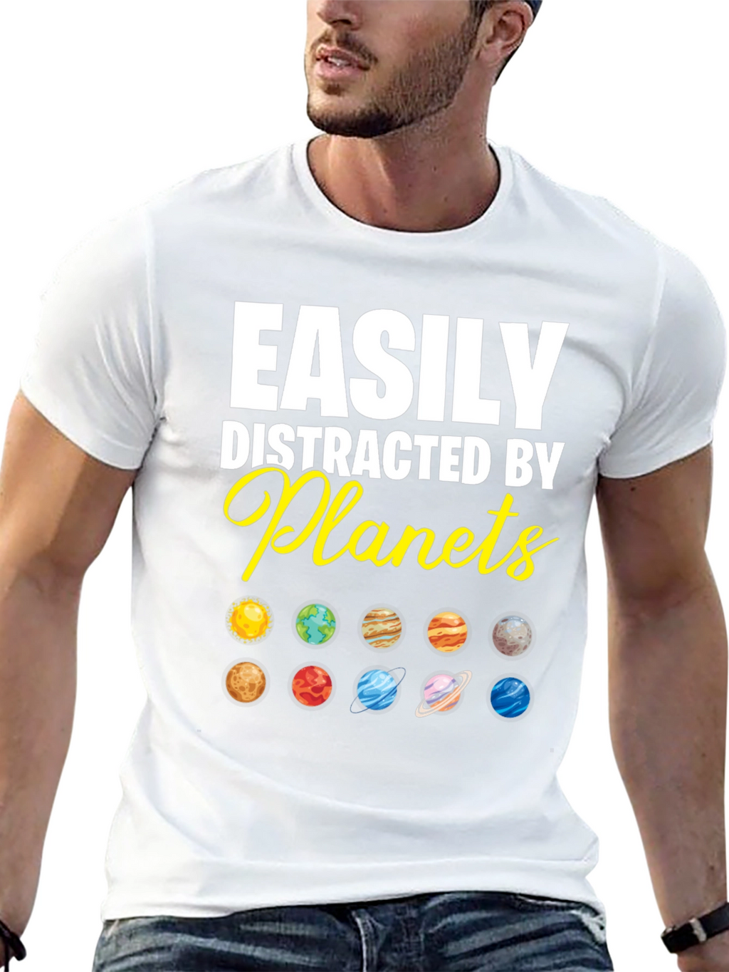 Easily Distracted by Planets Graphic T-Shirt