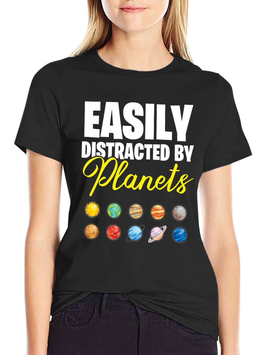 Easily Distracted by Planets Graphic T-Shirt