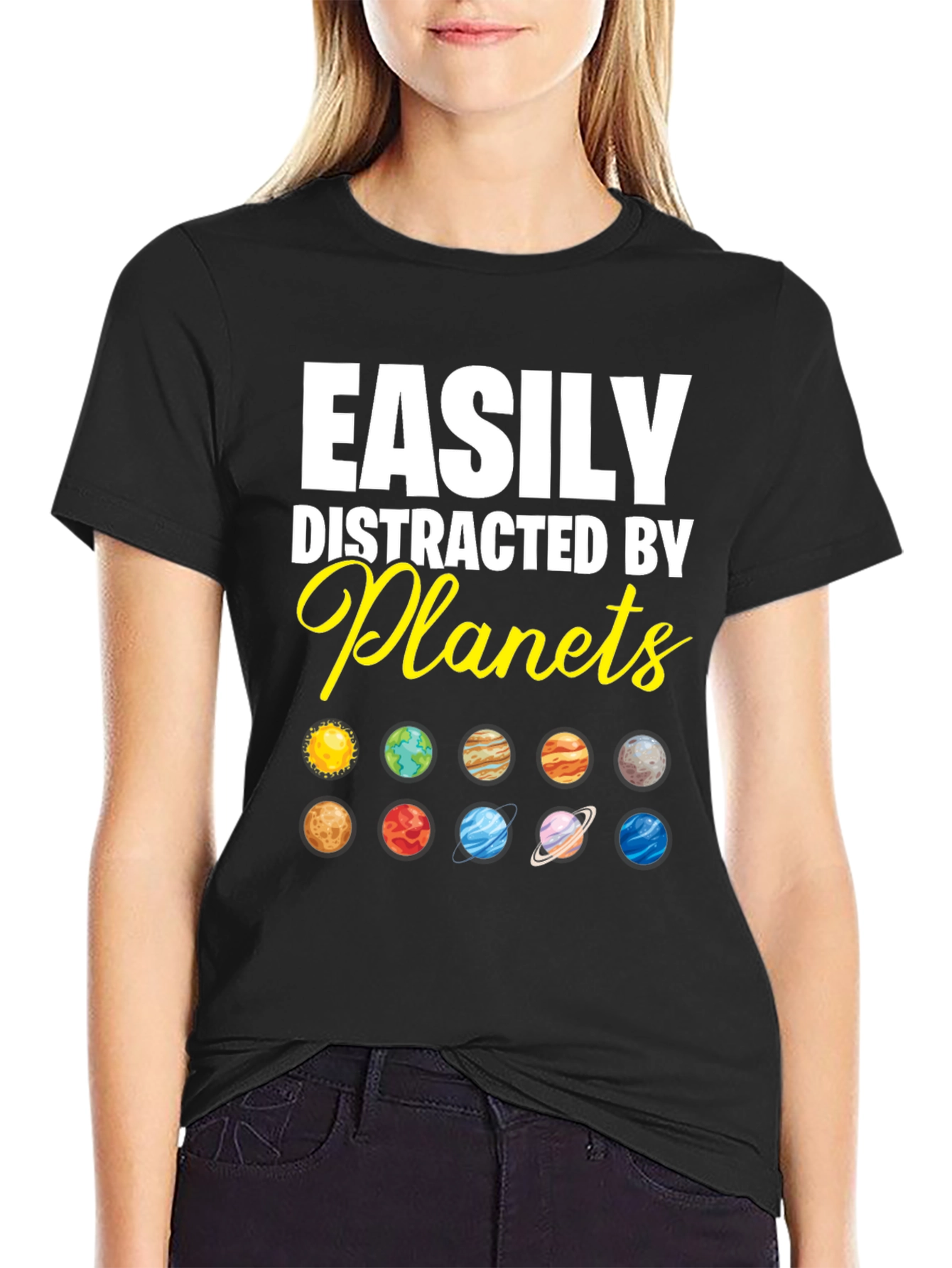 Easily Distracted by Planets Graphic T-Shirt