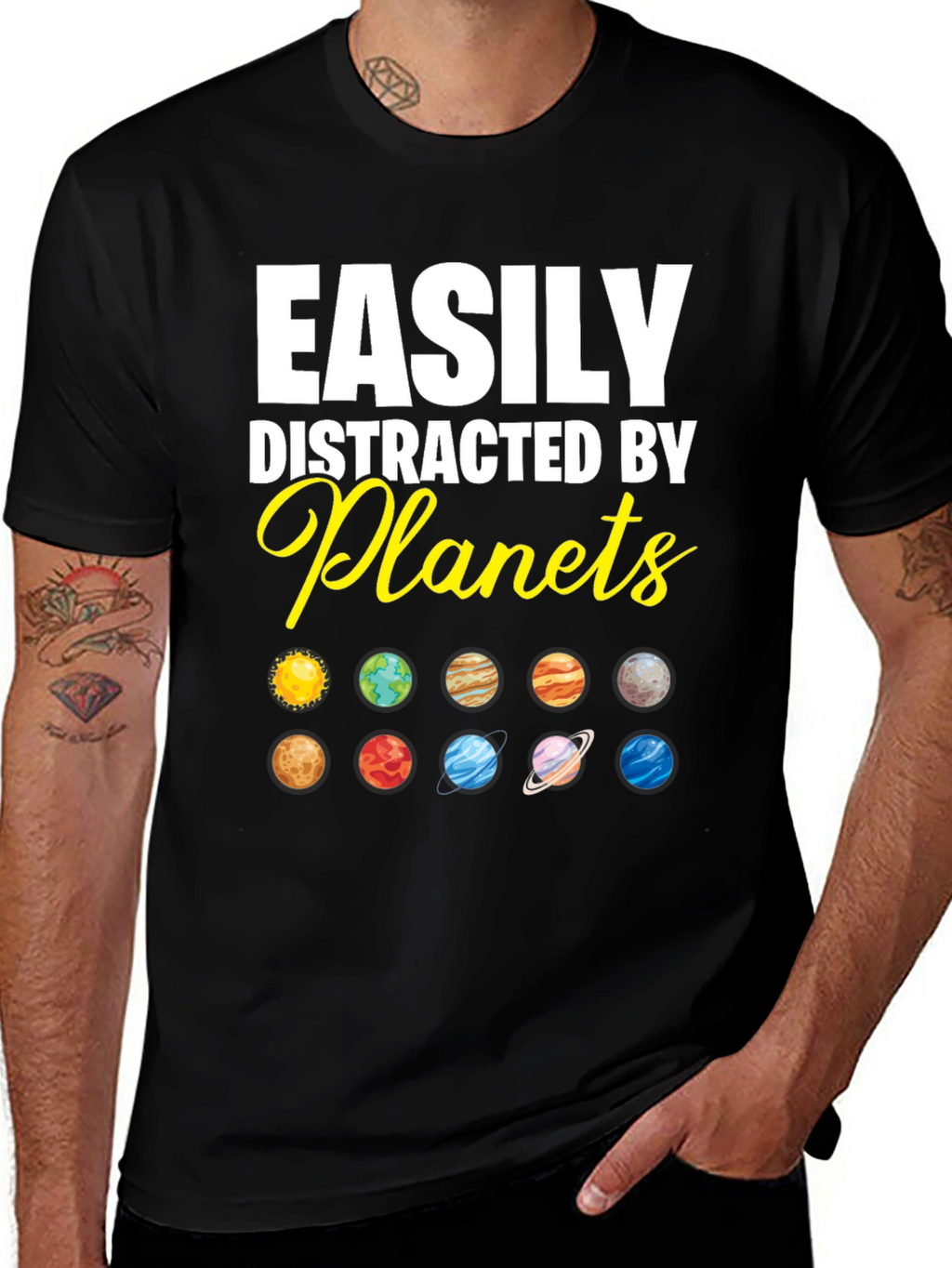 Easily Distracted by Planets Graphic T-Shirt