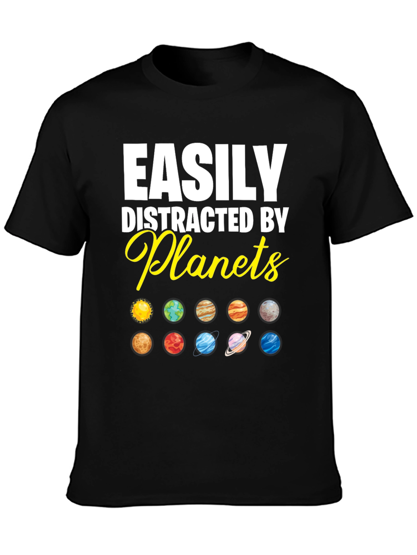 Easily Distracted by Planets Graphic T-Shirt
