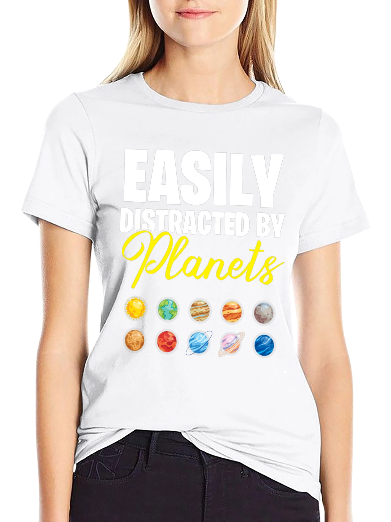 Easily Distracted by Planets Graphic T-Shirt
